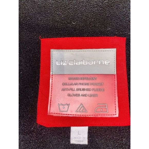 Women’s Liz Claiborne Red Feather & Down Jacket Size  L - Picture 11 of 12